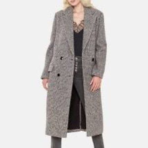 Larry Levine Full Length Gray Wool Coat